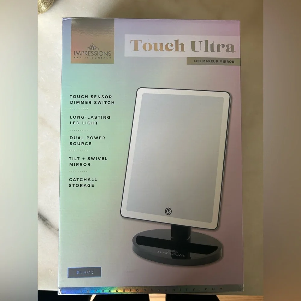 Touch Ultra LED Lighted Vanity Mirror with Touch Sensor - Black Frame NIB💋🪩